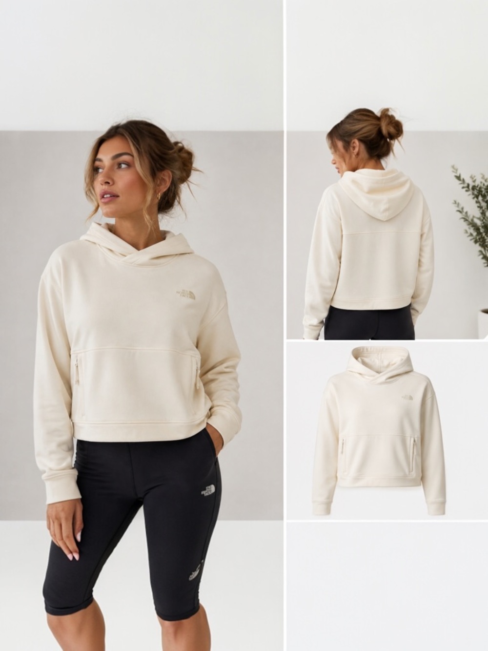 The North Face Willow Stretch Cropped Hoodie Ivory Women’s M